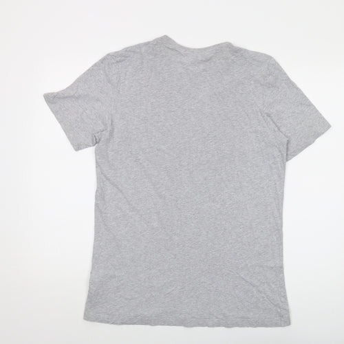 adidas Mens Grey Cotton T-Shirt Size M Crew Neck