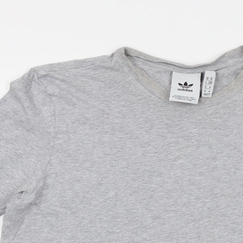 adidas Mens Grey Cotton T-Shirt Size M Crew Neck