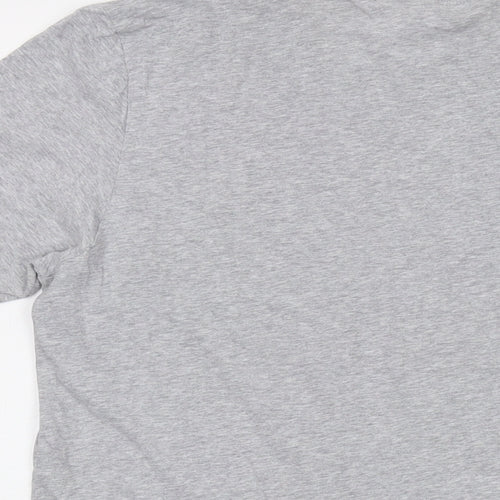 adidas Mens Grey Cotton T-Shirt Size M Crew Neck