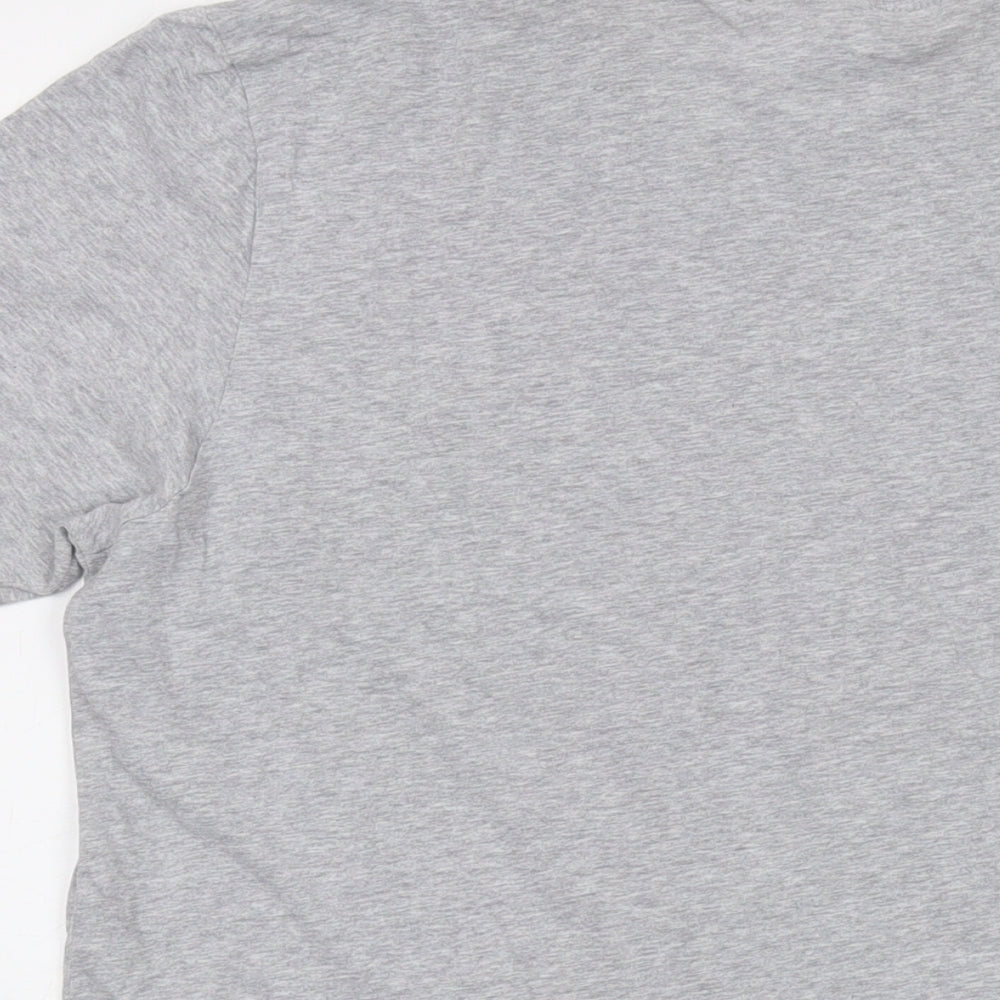 adidas Mens Grey Cotton T-Shirt Size M Crew Neck