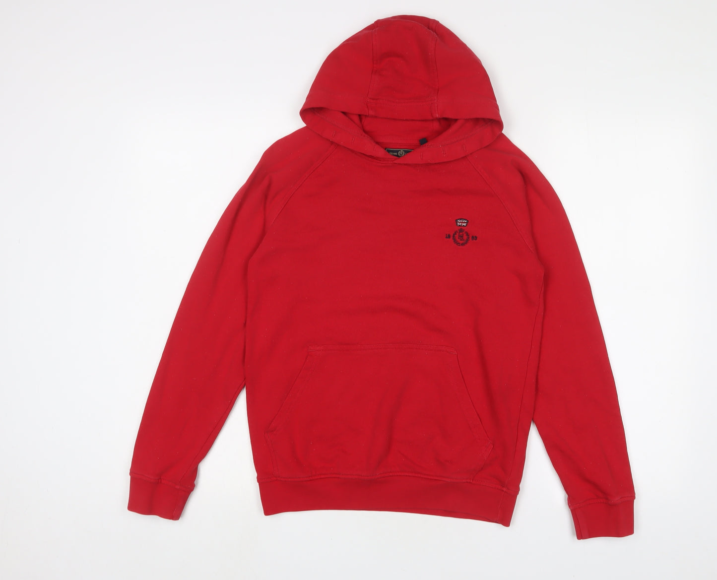 Henri Lloyd Boys Red Cotton Pullover Hoodie Size 12-13 Years Pullover - Logo, Embroidered