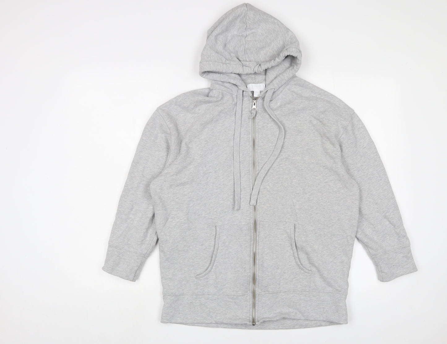 THE WHITE COMPANY Womens Grey Cotton Full Zip Hoodie Size XS Zip
