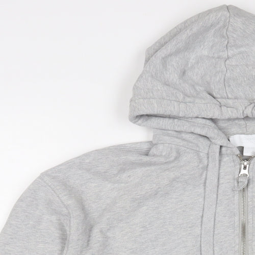 THE WHITE COMPANY Womens Grey Cotton Full Zip Hoodie Size XS Zip