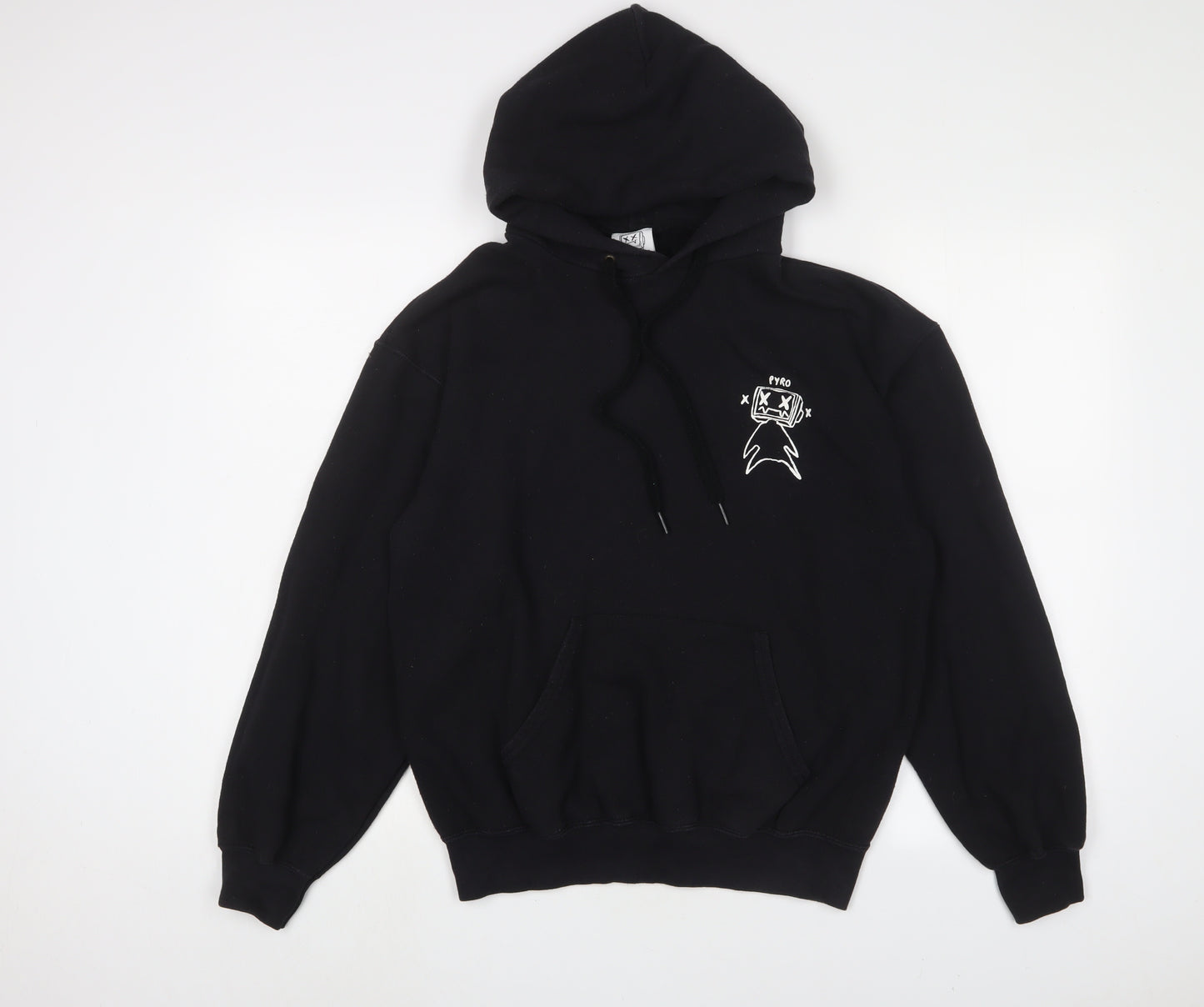 Pyrocynical Mens Black Cotton Pullover Hoodie Size M