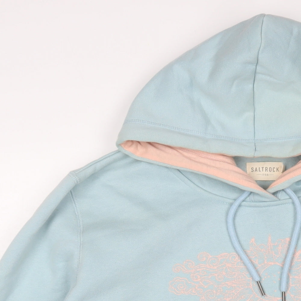 Sesalt Cornwall Womens Blue Cotton Pullover Hoodie Size 18 Pullover
