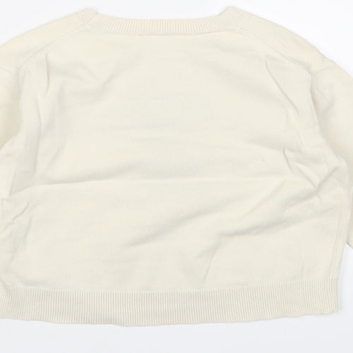 Peanuts Girls Ivory Crew Neck Cotton Pullover Jumper Size 3 Years Pullover - Embroidered