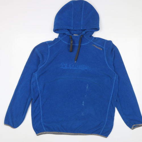 TOG24 Mens Blue Polyester Pullover Hoodie Size L - Logo, Embroidered