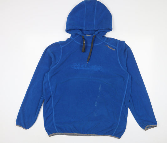 TOG24 Mens Blue Polyester Pullover Hoodie Size L - Logo, Embroidered