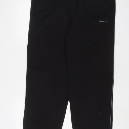 LA Gear Womens Black Cotton Jogger Trousers Size 18 L31 in Regular Drawstring