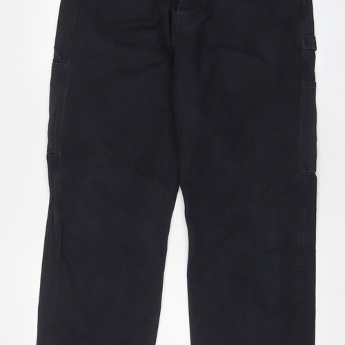 Levi's Mens Black Cotton Wide-Leg Jeans Size 34 in L32 in Regular Button