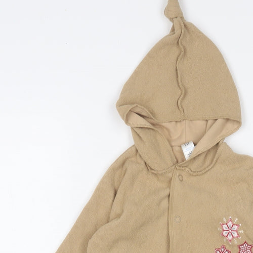 Gap Girls Brown Polyester Babygrow One-Piece Size 6-9 Months Snap - Embroidered