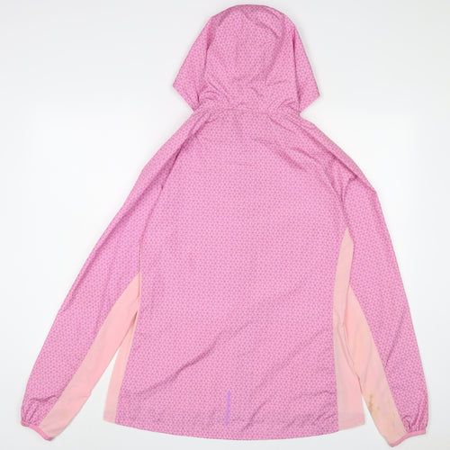 Elle Sport Womens Pink Geometric Jacket Size L Zip - Logo