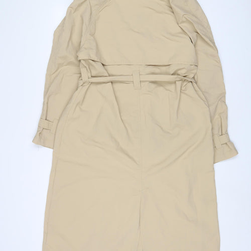 Brave Soul Womens Beige Overcoat Coat Size 12 Button - Belted