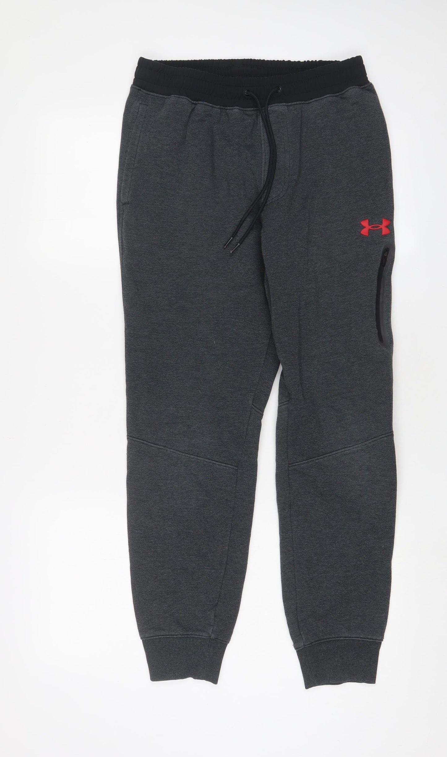 Under armour Mens Grey Cotton Jogger Trousers Size M L29 in Regular Drawstring - Logo