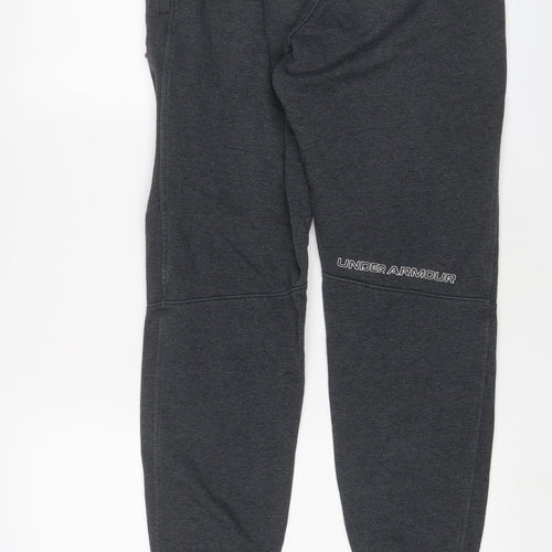 Under armour Mens Grey Cotton Jogger Trousers Size M L29 in Regular Drawstring - Logo