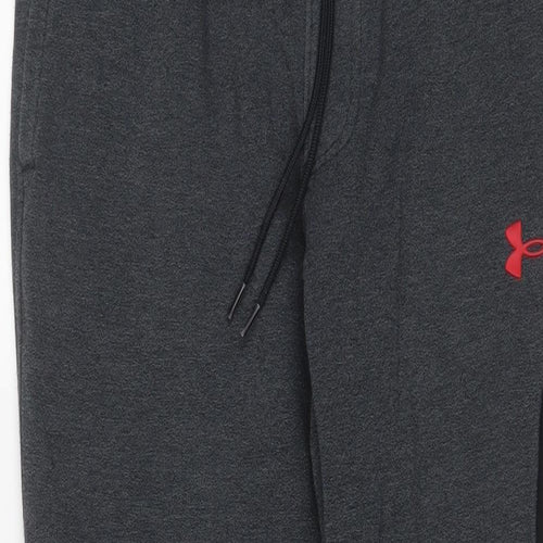 Under armour Mens Grey Cotton Jogger Trousers Size M L29 in Regular Drawstring - Logo