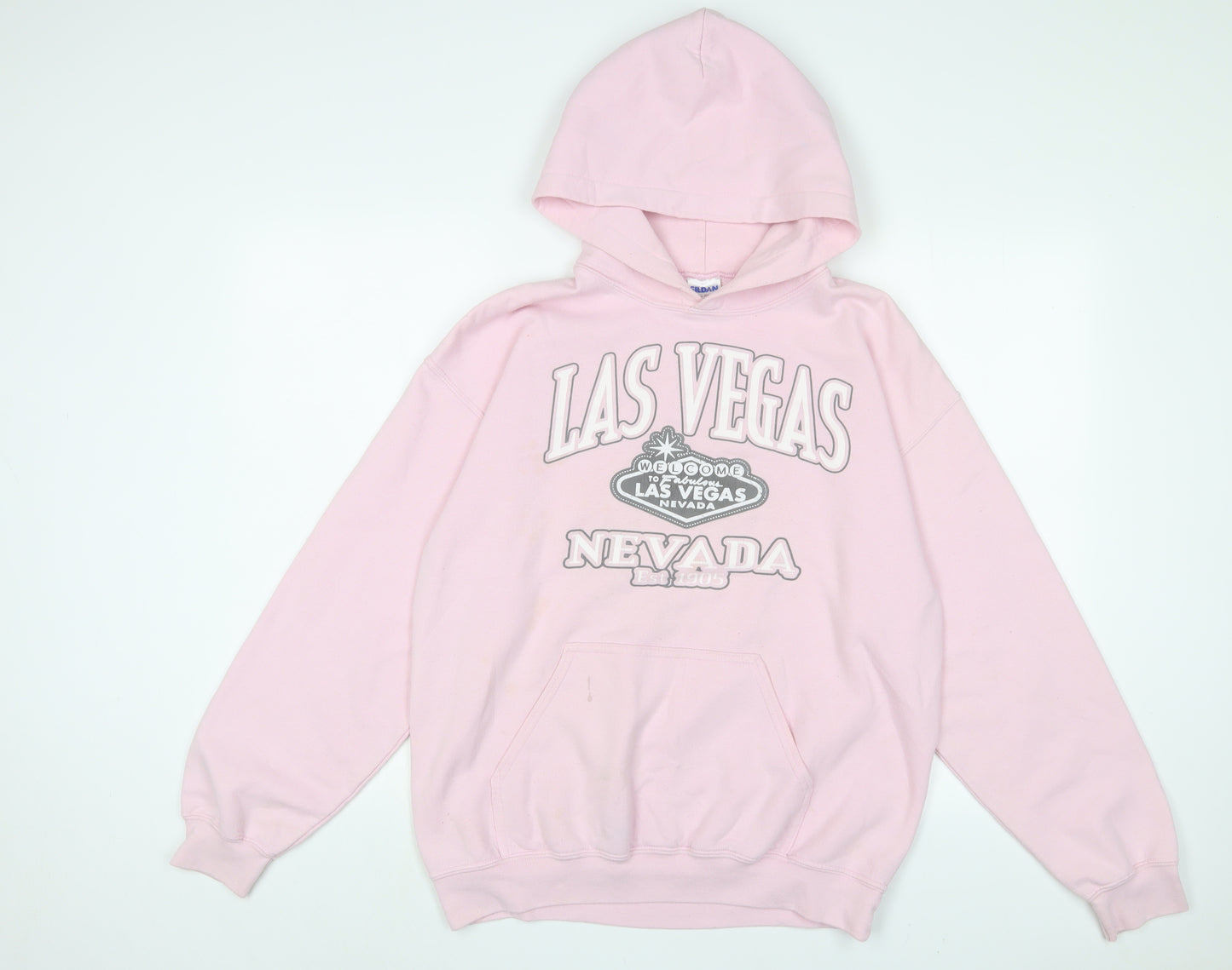 Las Vegas Nevada Womens Pink Cotton Pullover Hoodie Size M Pullover