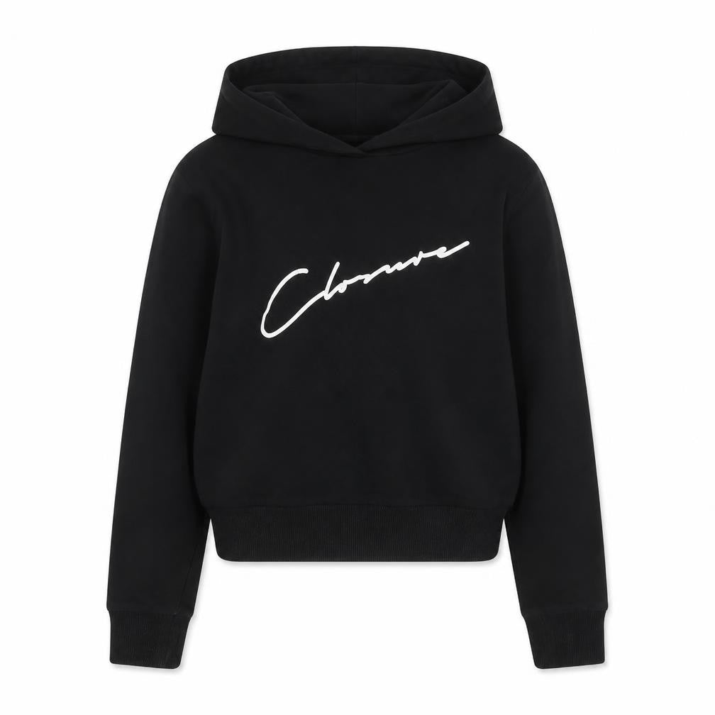 Closure Girls Black Cotton Pullover Hoodie Size 13 Years Pullover - Logo