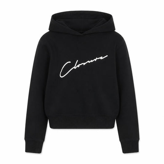 Closure Girls Black Cotton Pullover Hoodie Size 13 Years Pullover - Logo