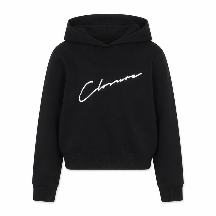 Closure Girls Black Cotton Pullover Hoodie Size 13 Years Pullover - Logo