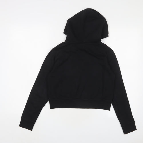 Closure Girls Black Cotton Pullover Hoodie Size 13 Years Pullover - Logo