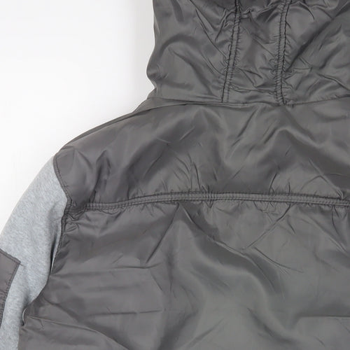 Fabric Womens Grey Bomber Jacket Jacket Size L Zip - Zip Pockets