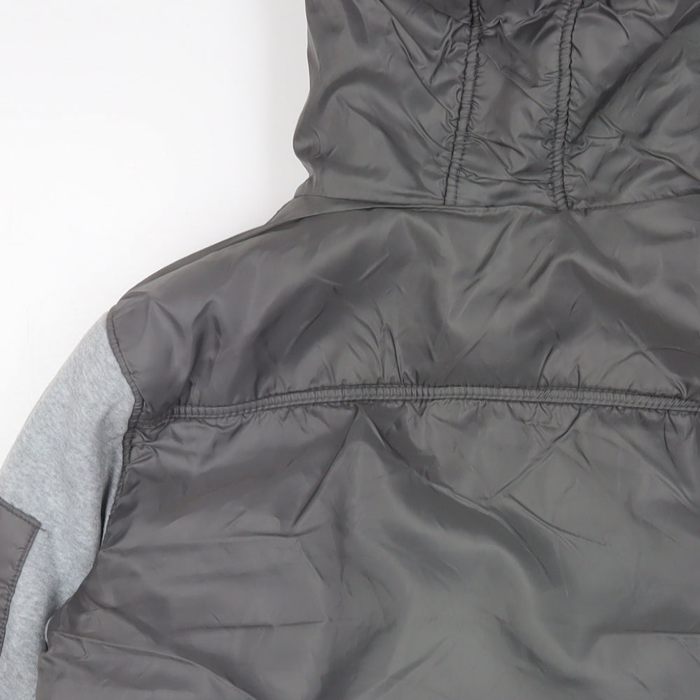 Fabric Womens Grey Bomber Jacket Jacket Size L Zip - Zip Pockets