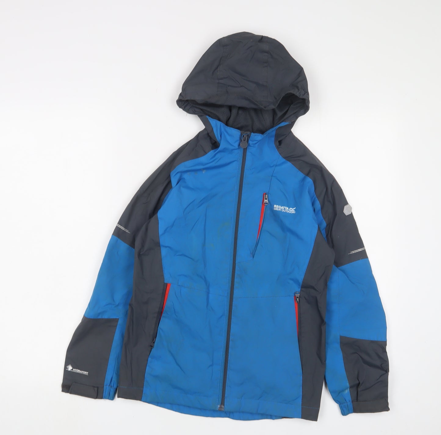 Regatta Boys Blue Basic Coat Coat Size 9-10 Years Zip - Logo