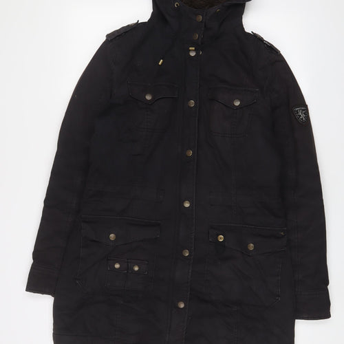 Esprit Womens Brown Jacket Coat Size M Zip - Logo, Embroidered