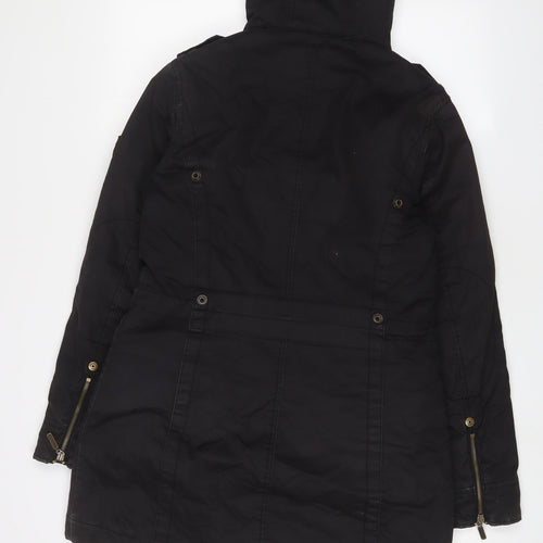 Esprit Womens Brown Jacket Coat Size M Zip - Logo, Embroidered