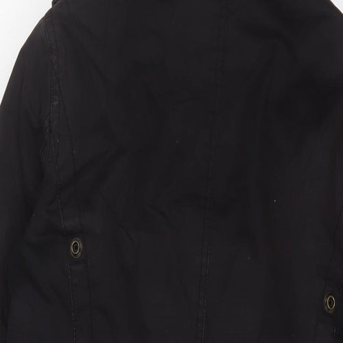 Esprit Womens Brown Jacket Coat Size M Zip - Logo, Embroidered