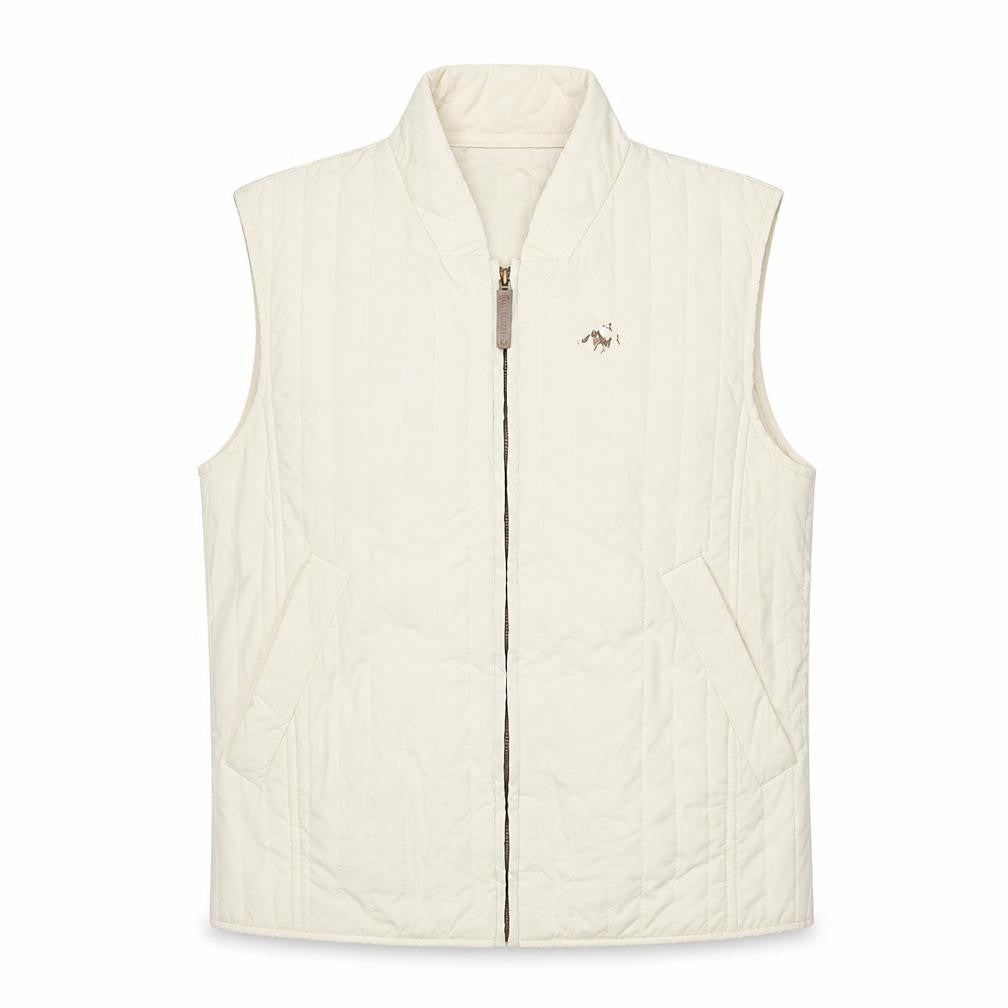 Front view of Weekend women’s ivory gilet jacket, size UK 6, zip