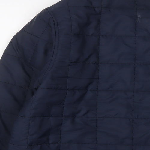 French Connection Mens Blue Quilted Jacket Size L Zip