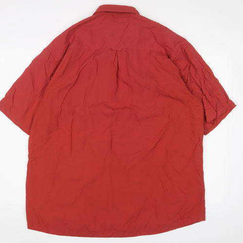 Columbia Mens Orange Polyester Button-Up Size L Collared Button - Logo