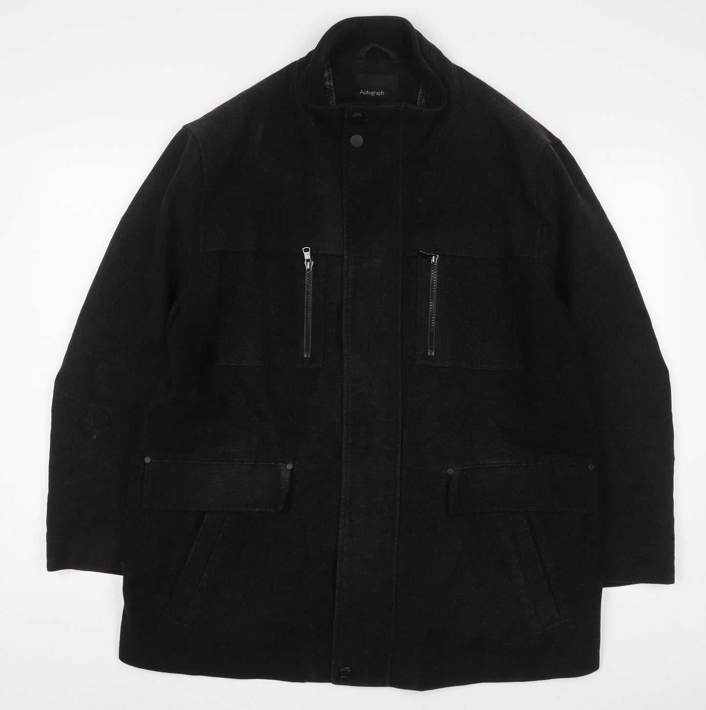 Marks and Spencer Mens Black Jacket Size XL Zip