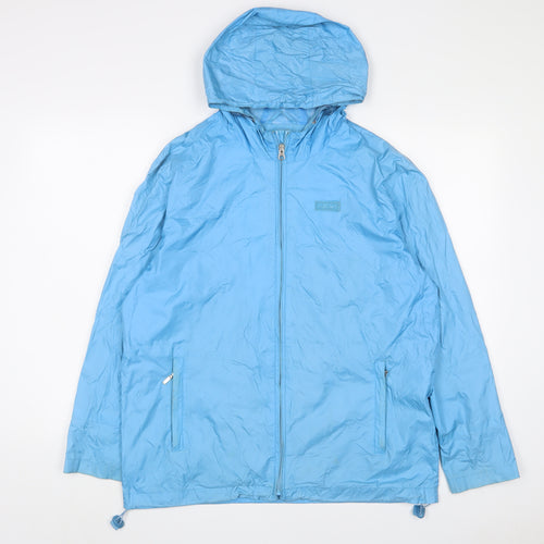 Maine Womens Blue Jacket Size 10 Zip - Logo, Embroidered