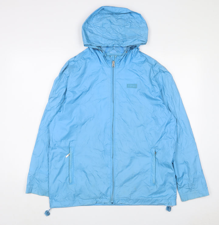Maine Womens Blue Jacket Size 10 Zip - Logo, Embroidered