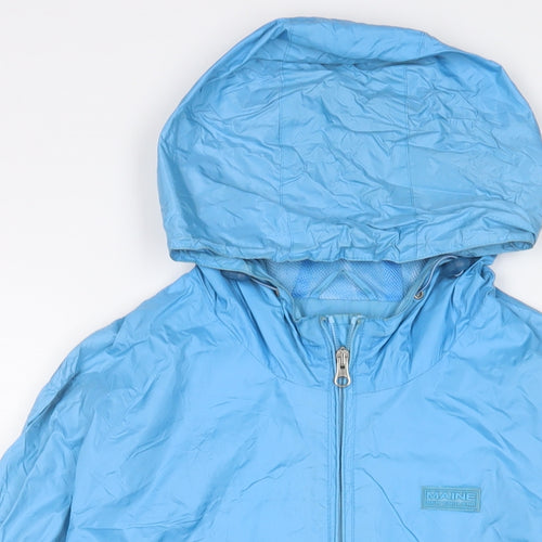 Maine Womens Blue Jacket Size 10 Zip - Logo, Embroidered