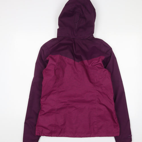 DECATHLON Womens Purple Rain Coat Coat Size L Zip - Logo