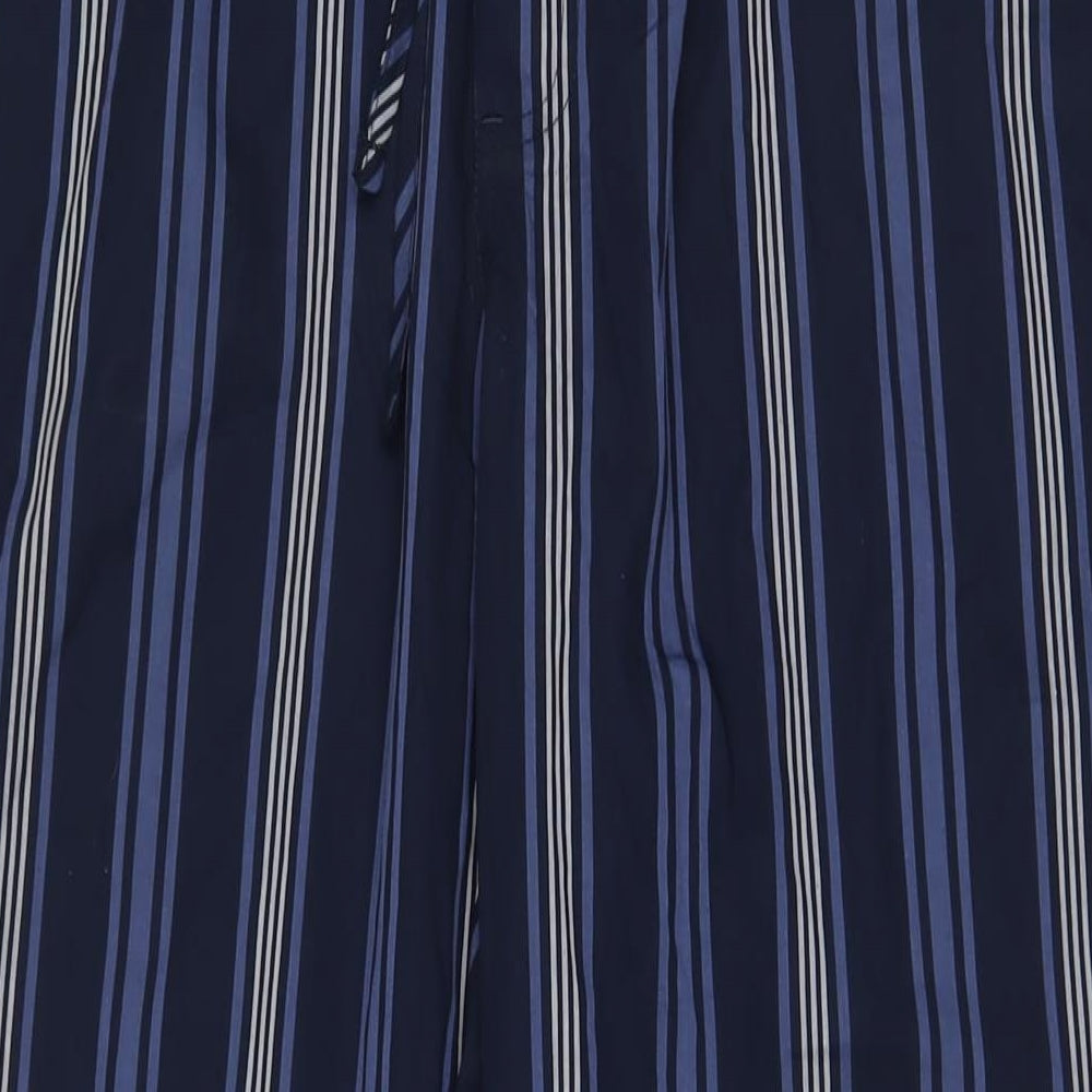 John Lewis Mens Blue Striped Cotton Pyjama Pants Size XL Drawstring