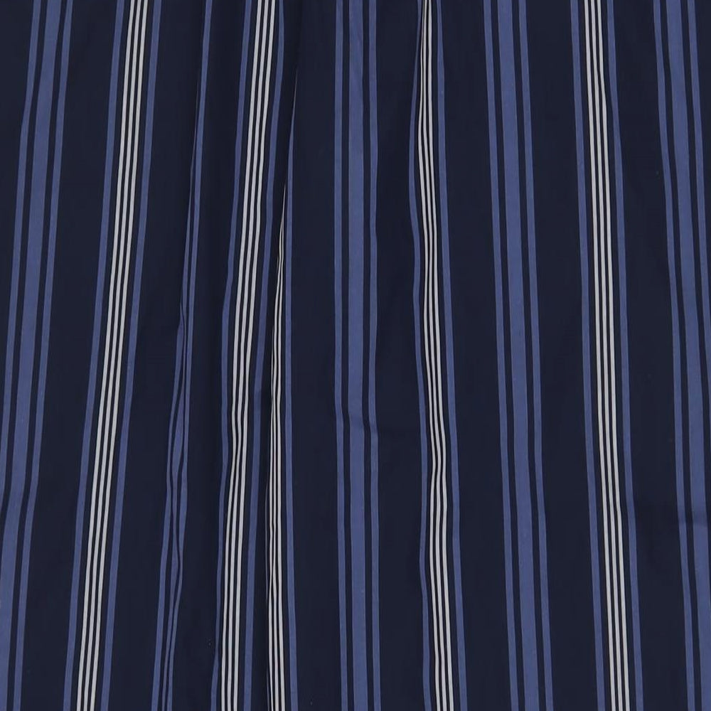 John Lewis Mens Blue Striped Cotton Pyjama Pants Size XL Drawstring