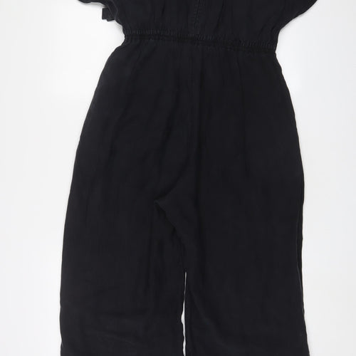 Oliver Bonas Womens Black Lyocell Jumpsuit One-Piece Size 12 L28 in Button