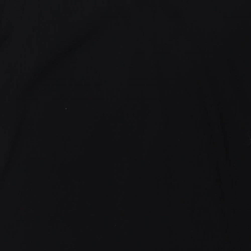 Marks and Spencer Womens Black Polyester A-Line Size 18 V-Neck Zip