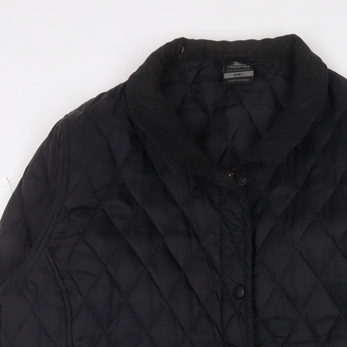 Trespass Mens Black Quilted Jacket Size 2XL Zip