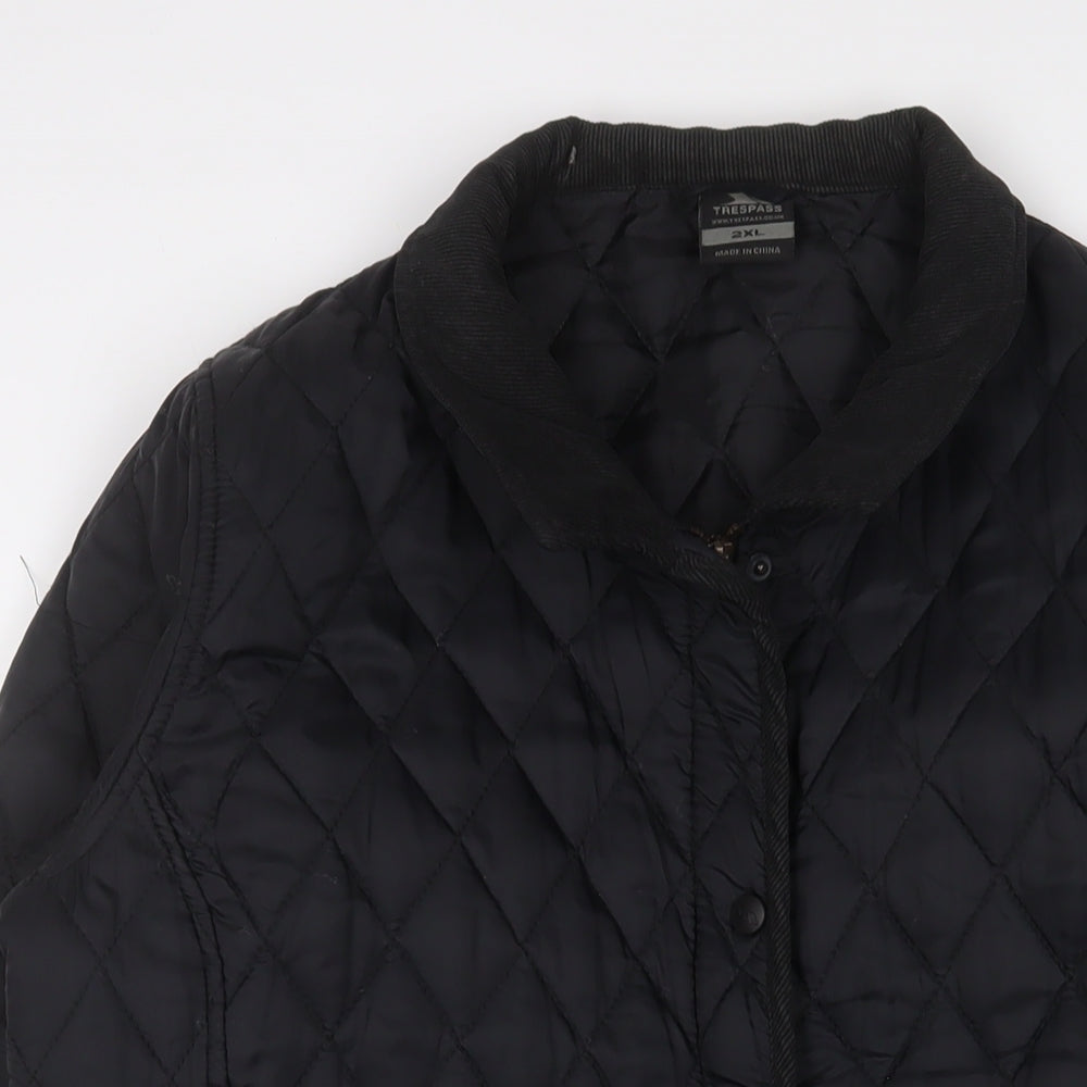 Trespass Mens Black Quilted Jacket Size 2XL Zip
