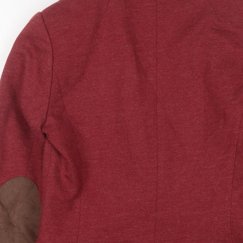 H&M Womens Red Jacket Blazer Size 10 Button
