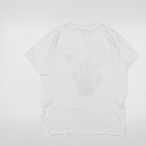 Freedome Womens White Cotton Basic T-Shirt Size S Crew Neck