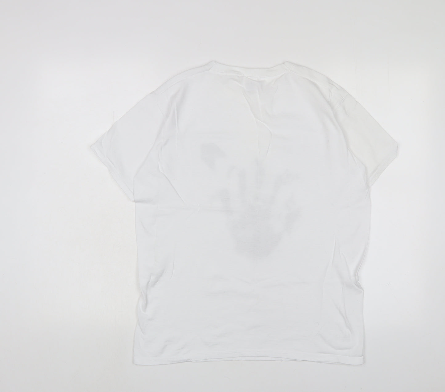 Freedome Womens White Cotton Basic T-Shirt Size S Crew Neck
