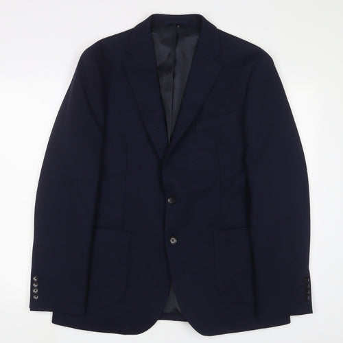 Marks and Spencer Mens Blue Polyester Jacket Suit Jacket Size 40 Regular - Inside Pockets