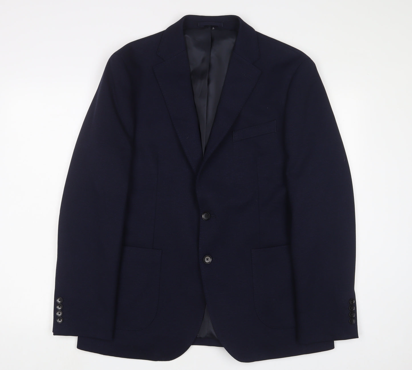 Marks and Spencer Mens Blue Polyester Jacket Suit Jacket Size 40 Regular - Inside Pockets